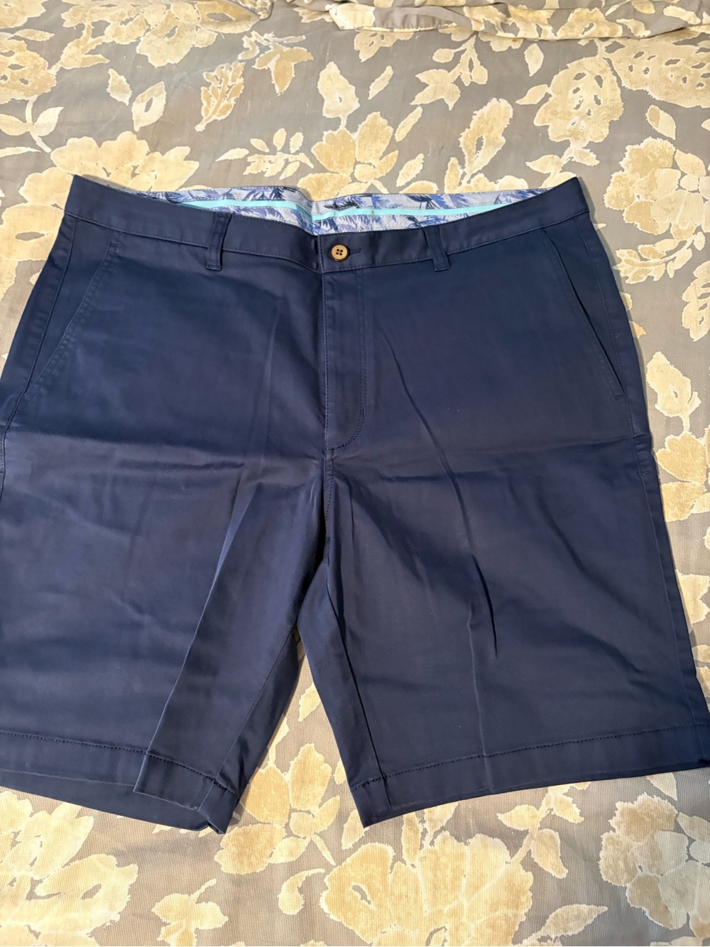 Tommy Bahama Navy Flat-Front Casual Shorts
